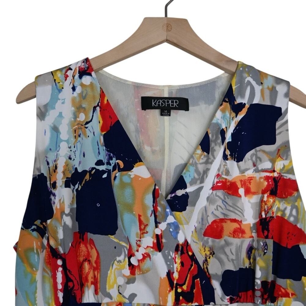 Kasper Women's 14 Sleeveless Abstract Print Lined Dressy Tank - Picture 3 of 8
